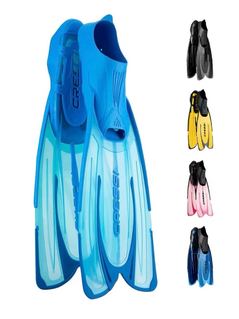 Cressi - Agua Fins Adult - Aqua Blue Size 39/40 Full Foot Made In Italy NEW - Picture 2 of 12